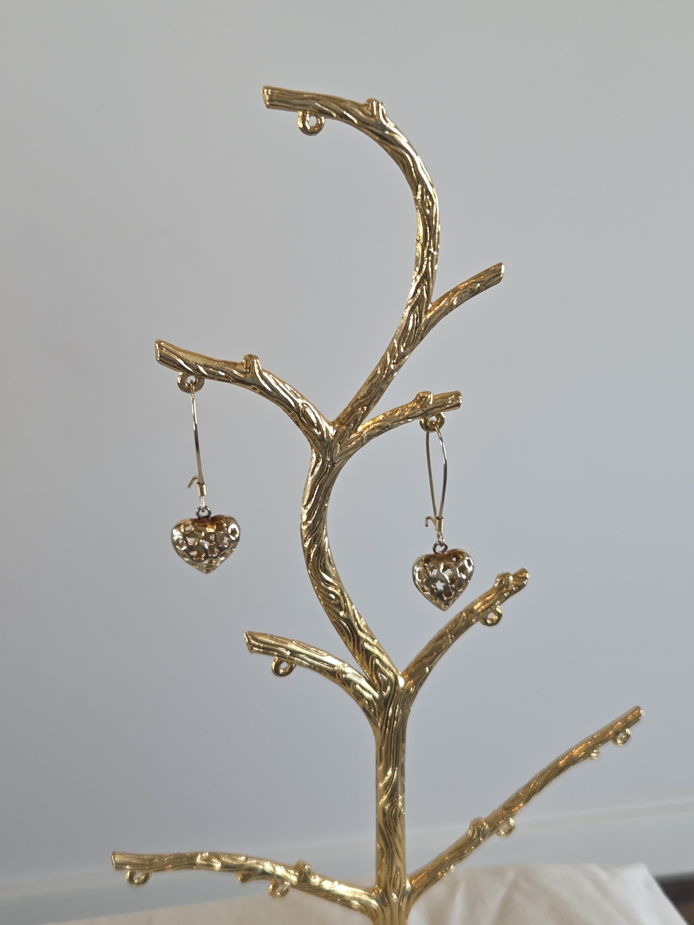 Gold Heart Drop Earrings - Elegant Women's Jewelry